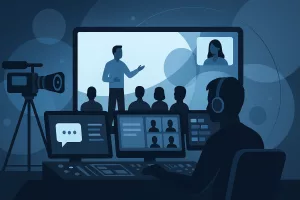 Présentation en ligne avec audience virtuelle.