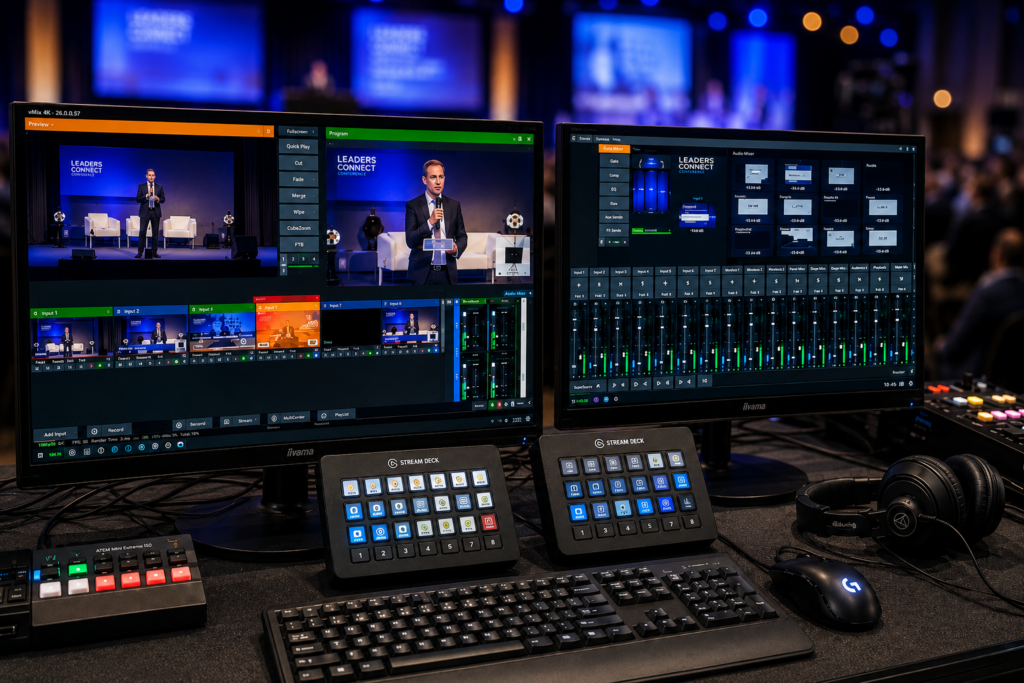 Régie vidéo vMix pour la captation multicaméras avec réalisation en direct